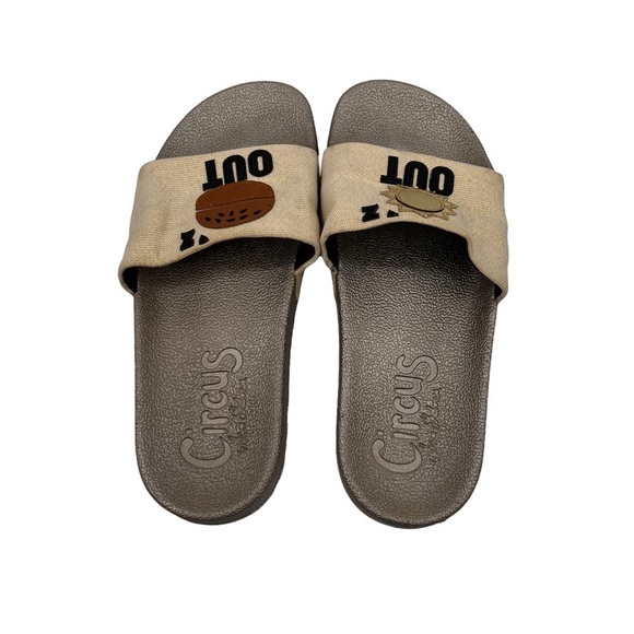 Circus By Sam Edelman Flynn Tan Sunz Out Bunz Out Slide Sandals Size 8 Women's - Picture 3 of 8